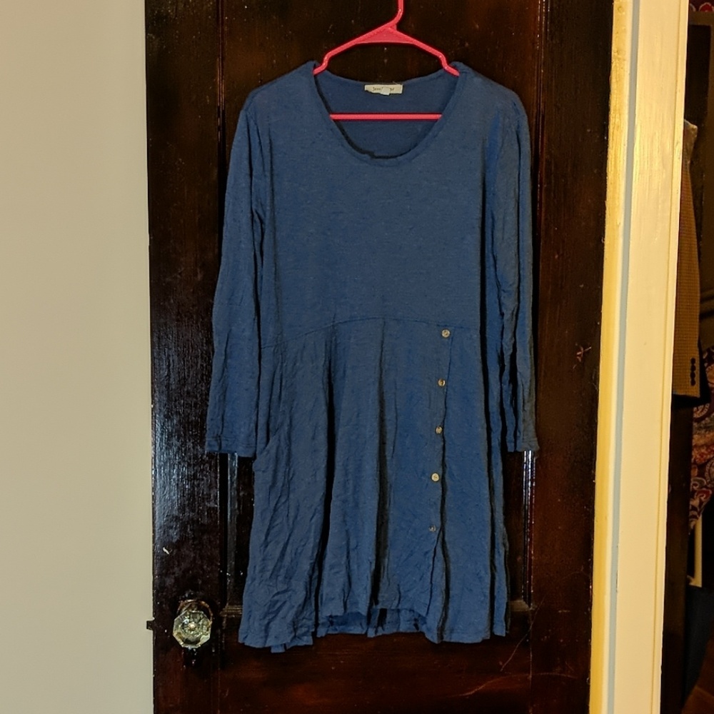 Navy crinkle tunic